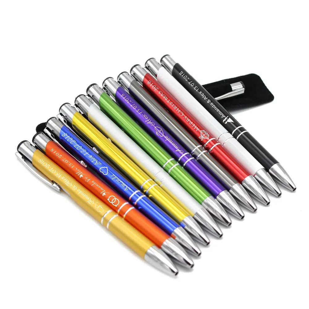 

30pcs Engraved Bulk Metal Ballpoint Pens Personalized Wedding Favors Baby Shower Birthday Baptism Party Christmas Gift Customize