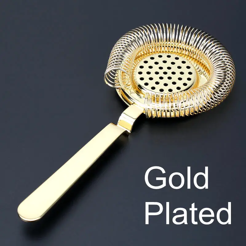 Gold Plated Открывающееся ситечко для коктейлей из нержавеющей стали роскошное ситечко для бара ситечко для вина и льда - Цвет: Gold Plated