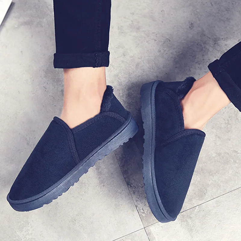 Blue Winter Hot Sale Warm Men Cotton Slippers Shoes Big Size 36-45 Winter Wrapped Heel Home Slippers Men With Fur Mans footwear - Цвет: Blue