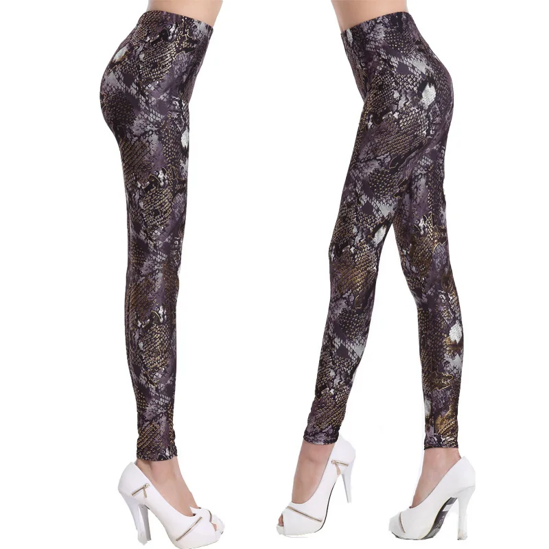 Женские леггинсы-карандаш в форме рыбьей чешуи черные облегающие штаны со