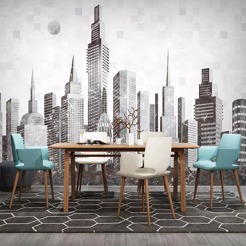 

Custom 3D Photo Wallpaper Nordic Modern Abstract Hand Painted City Architecture Bedroom Sofa TV Background Wall Mural Paintings