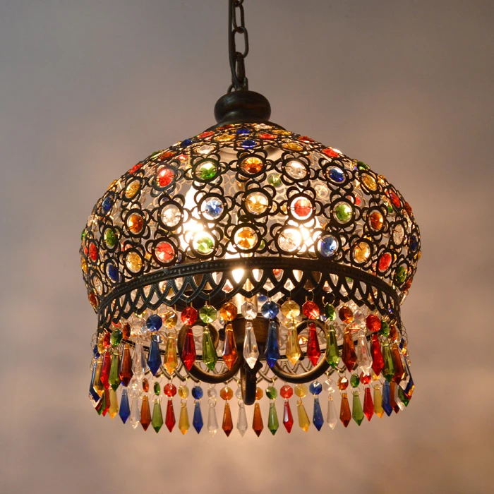 

2017 New Modren Bohemia LED Pendant Lights K9 Crystal Decoration Fixture Lamps Luxury Bronze vintage Pendant Lamp For Bedroom