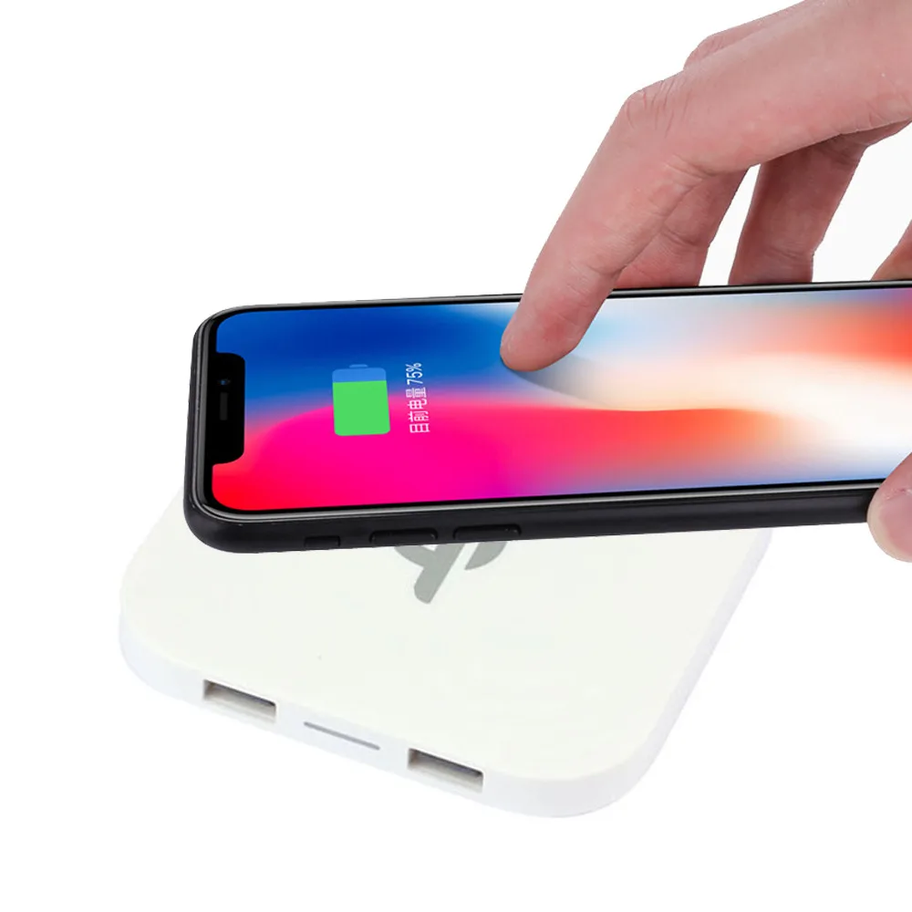 New Portable Mini Qi Safe Wireless Charger Charging Pad Dual USB For Iphone8/8 Plus/X for Samsung Galaxy 180116|charging pad|wireless charger
