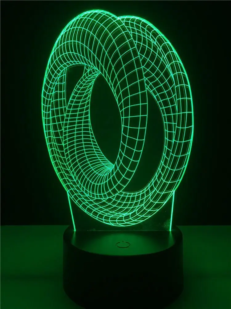 Колледж общежития Аннотация овальные 3d Usb неоновый проектор Иллюзия свет ночника