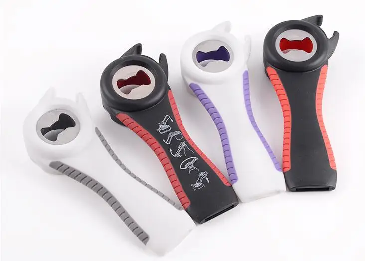 

1 шт. 5 в 1, многофункциональная пластиковая банка из нержавеющей стали, открывалка для бутылок, хороший кухонный инструмент для пива OK 0898