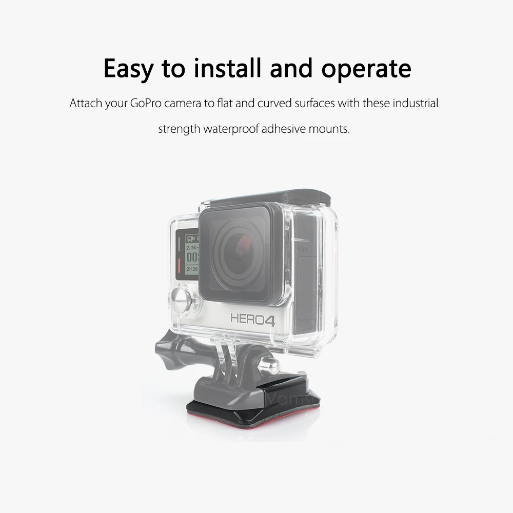 Vamson аксессуары 9 шт. красный плоский стикер на клейкой основе для Gopro hero 5 4 7 для SJ4000 для Xiaomi для Спортивная камера Yi VP107A