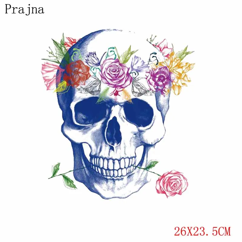 Антикварный цинк Prajna сердце передачи цветок теплопередачи железа на виниловой печатные термонаклейки для одежды панк череп красочные декорации ручной работы H - Цвет: Антикварный цинк