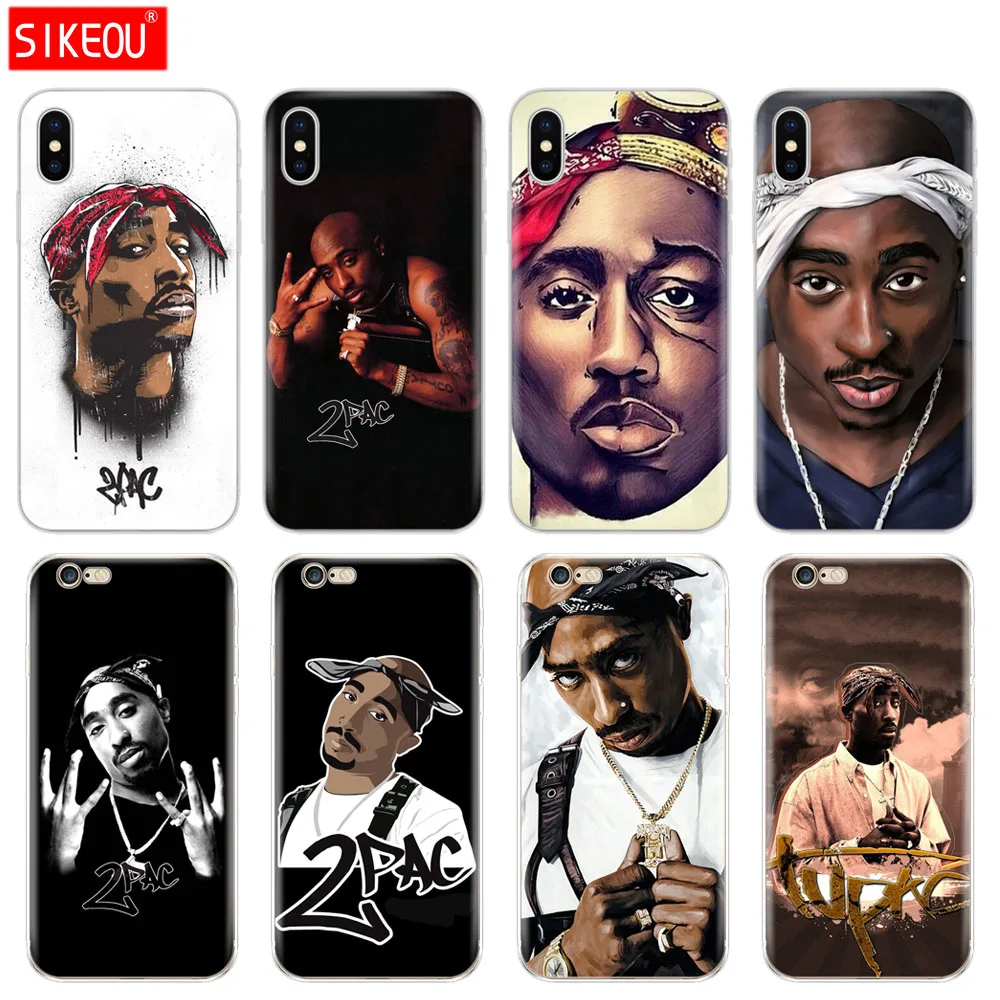 Силиконовый чехол для Iphone 6X8 7 6s 5 5s SE 2020 Plus 10 XR XS 11 Pro Max 2Pac Тупак Амару Шакур - купить
