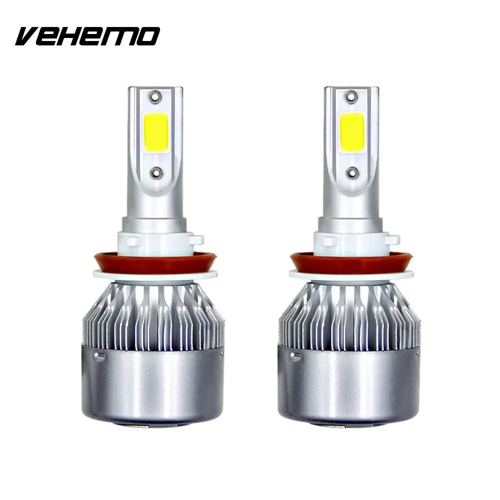 Vehemo 1 шт. H8 H9 H11 Автомобильные светодиодные лампы для автомобильных фар 72 Вт 8000LM