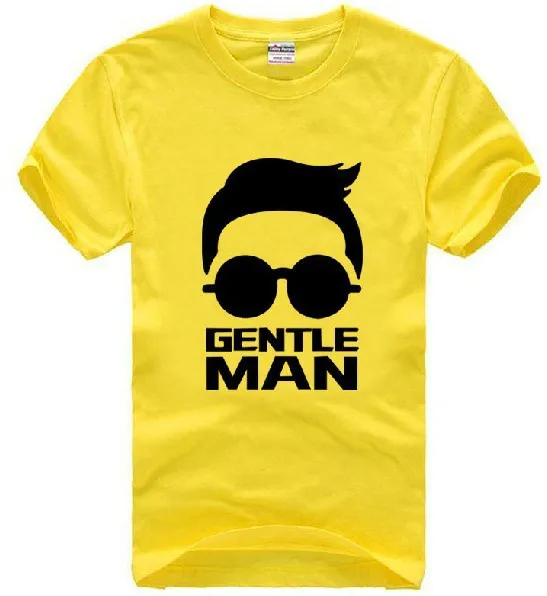 Новый 2016 хлопок цветной печать план комедий PSY джентльмен Большой размер мужчина