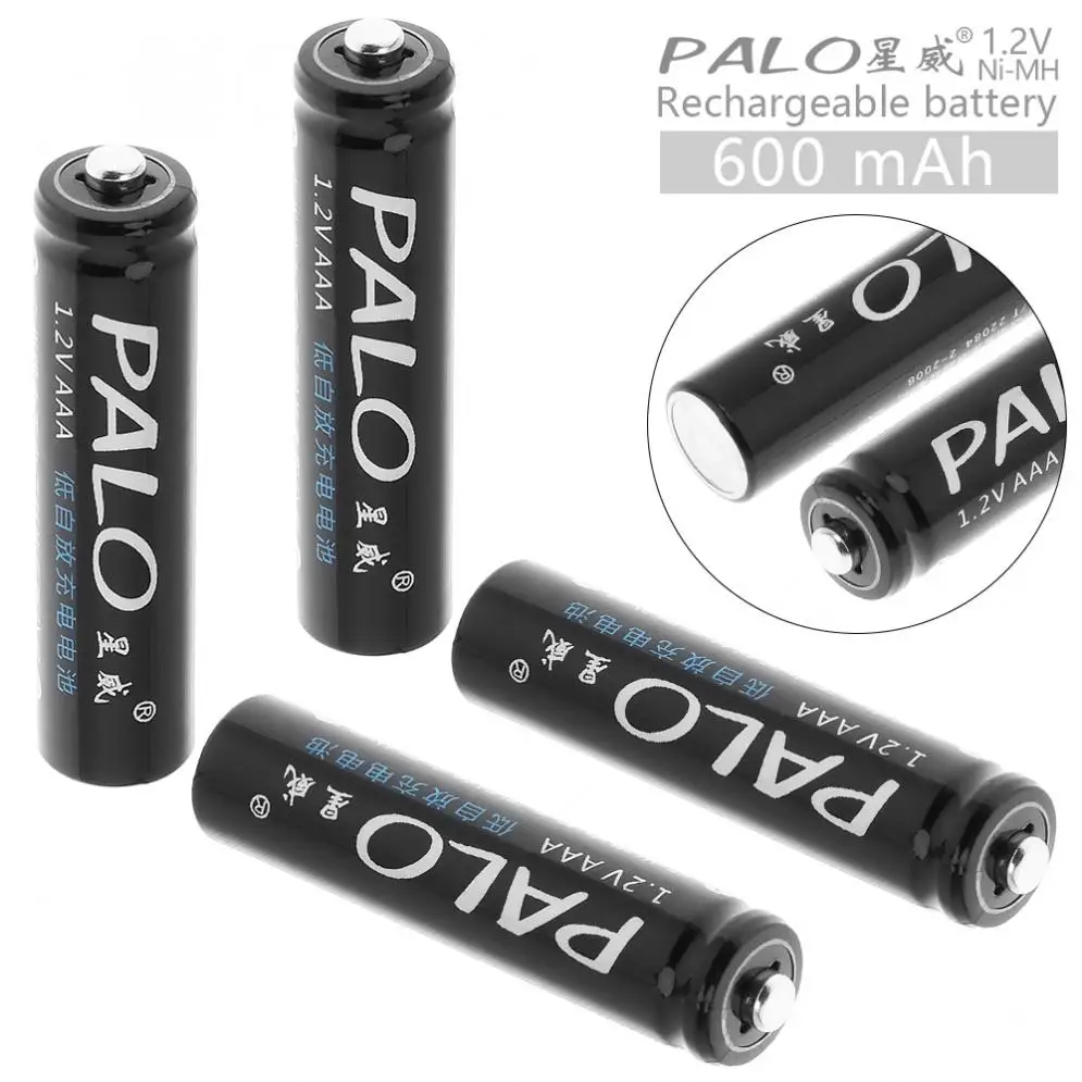 4 шт./лот PALO 1,2 V AAA 600mAh ni-mh аккумуляторная батарея с предохранительным клапаном для дистанционного управления/игрушки/камеры