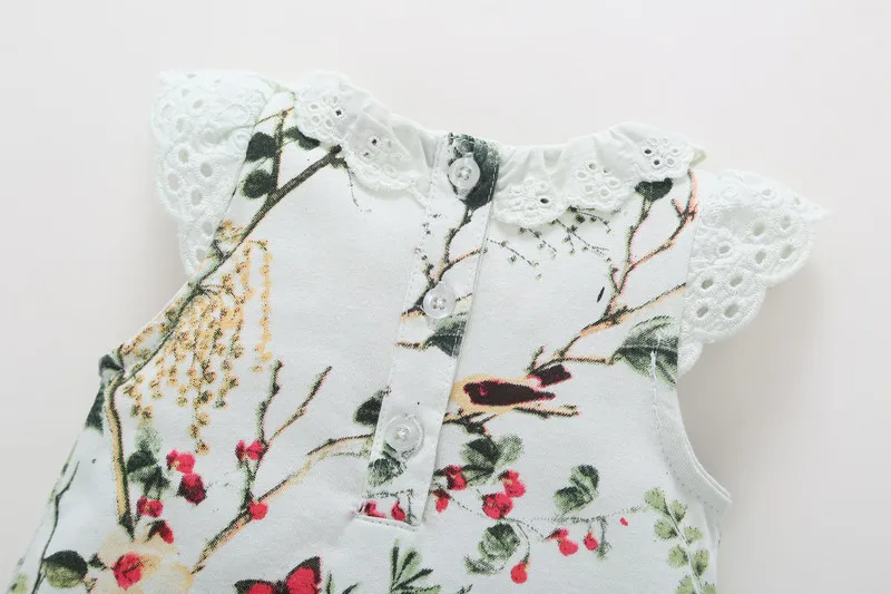 2018 Special Offer Promotion Baby Girls Floral O-neck Summer Sleeveless Cotton Lady 2 Sets Of Infant Newborn Clothes | Детская одежда и