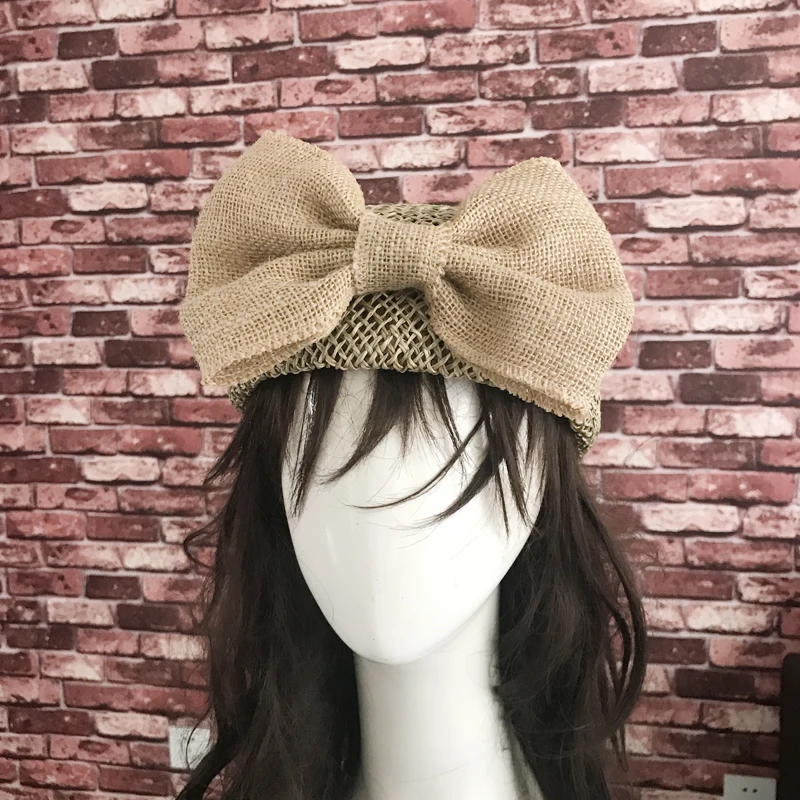 Ручной Тканый бантик дышащий маляр соломенная шляпа берет морские водоросли