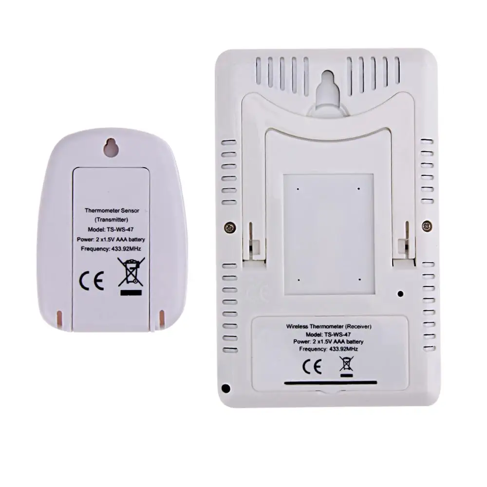 Беспроводной Крытый открытый часы Метеостанция дисплей цифровой термометр