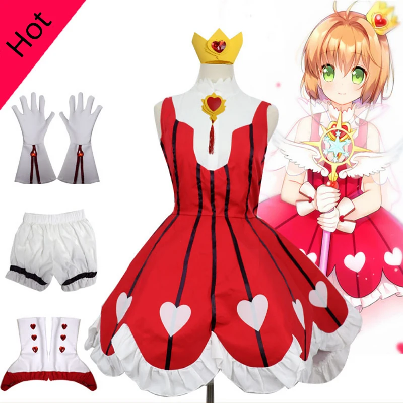 Аниме Cardcaptor Sakura карнавальный костюм Сакура КИНОМОТО Для костюмированной