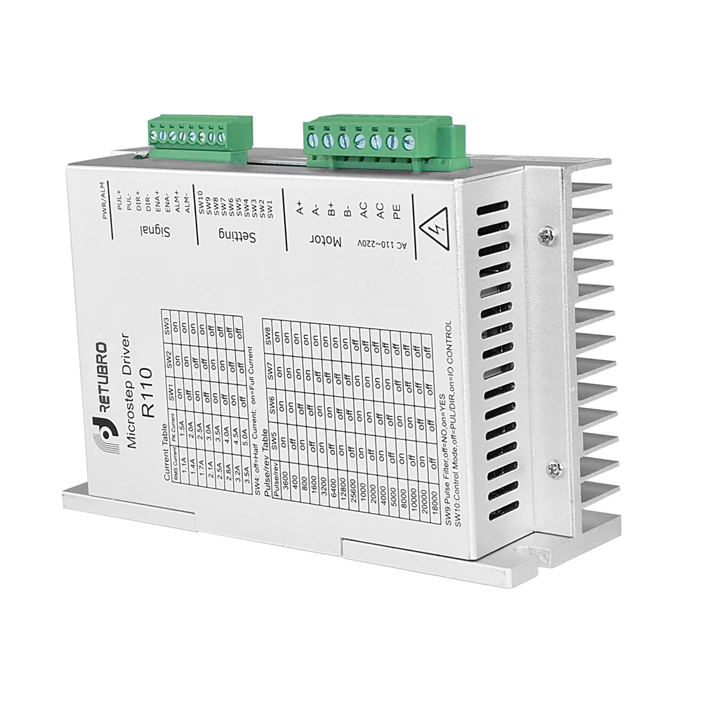 RETUBRO шаговый двигатель Nema 43 R110 AC 110-230 в 1,1-5.0A 2 фазы открытый цикл шаговый драйвер 220 В