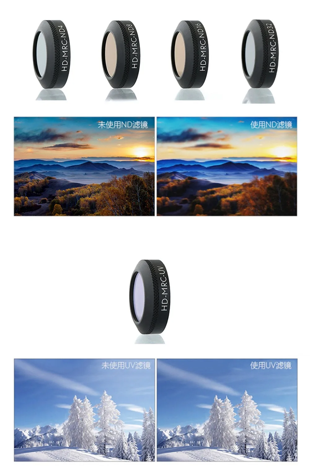 Mavic воздушные фильтры для объектива Комплект UV CPL ND4 ND8 ND16 фильтр поляризатор нейтральная плотность для DJI MAVIC Air камера Дрон наборы
