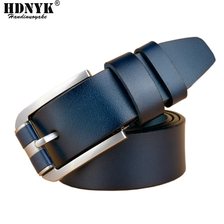 Ремень мужской из натуральной воловьей кожи с пряжкой язычком|brand genuine leather belt|genuine
