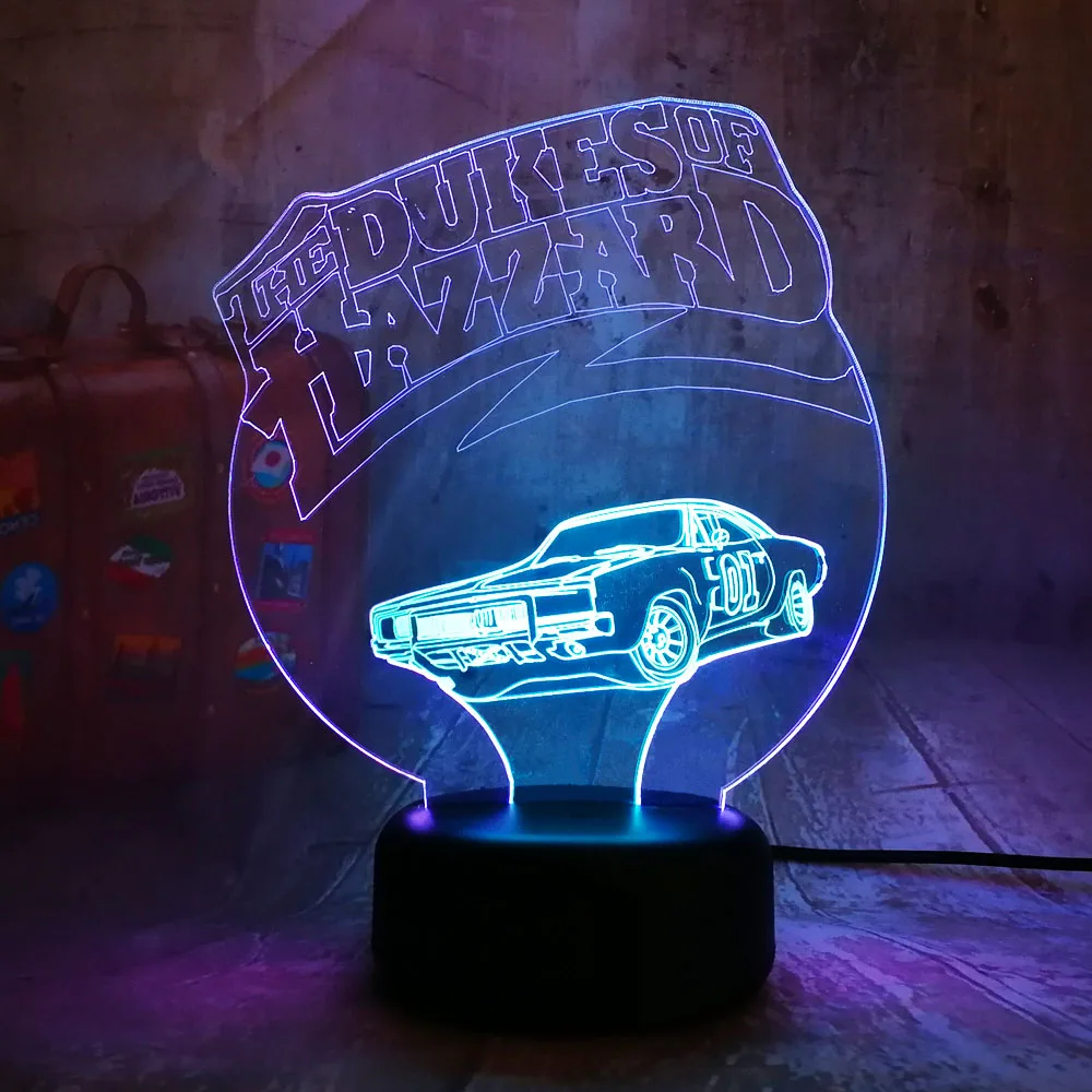 Новинка 3D LED RGB Смешанные двойной Цвет хаззард автомобиля ночной Светильник для