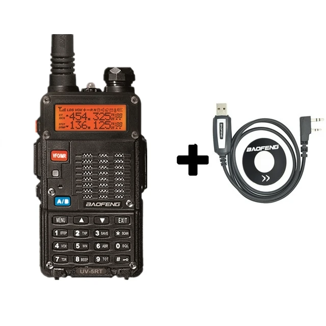 Add a program cable Baofeng UV-5RT Advanced двухстороннее радио с перезаряжаемой 1800MAh литий-ионной батареей UHF VHF трансивер UV5R радио Comunicador - Цвет: Add a program cable