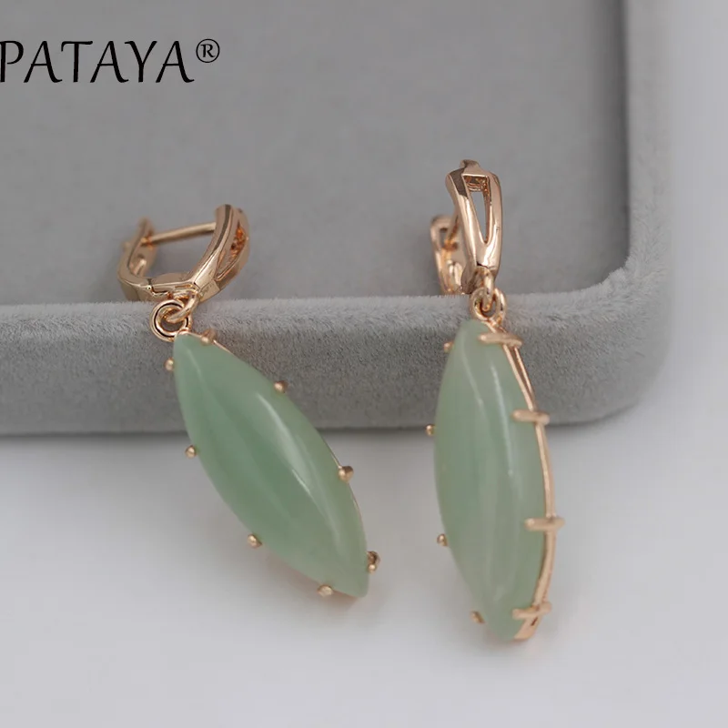 PATAYA, новинка, RU,, разноцветные свисающие серьги из натурального камня, 585, розовое золото, лошадиный глаз, серьги для женщин, свадебные, индийские ювелирные изделия