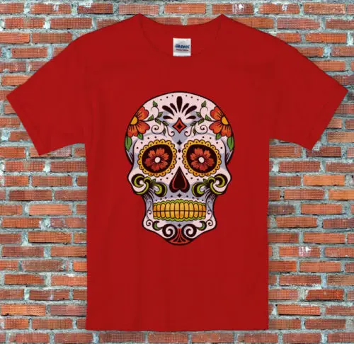 Candy Skull Day of the Dead Halloween Sugar S 3XL футболка хипстер harajuku брендовая одежда новая мода