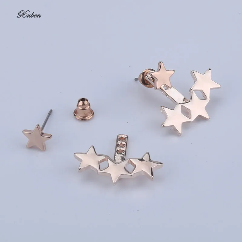 Серьги золотистого цвета со звездами серьги гвоздики для женщин ювелирные