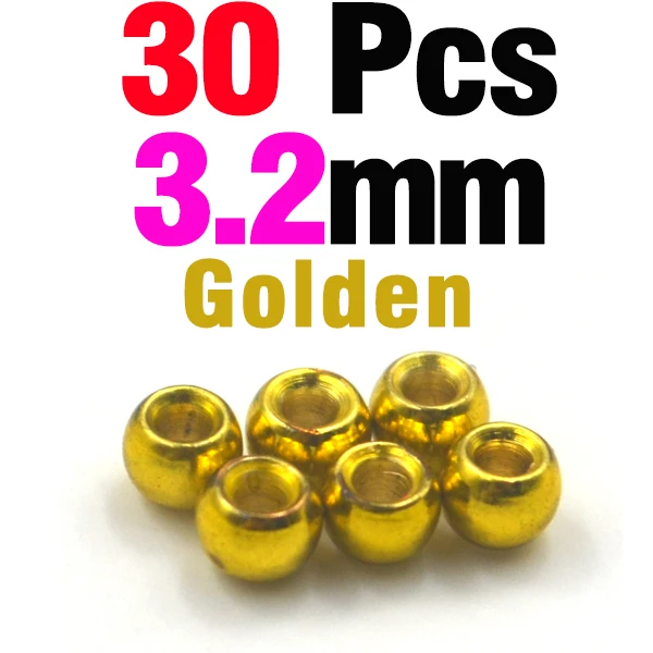 30P 3dot2 Golden MNFT 30 шт красочные латунные бусины размеры 2 мм 2,4 мм 2,8 мм 3,2 мм 3,4 мм 3,8 мм Материалы для завязывания Nymph стример жуков аксессуары - Цвет: 30P 3dot2 Golden