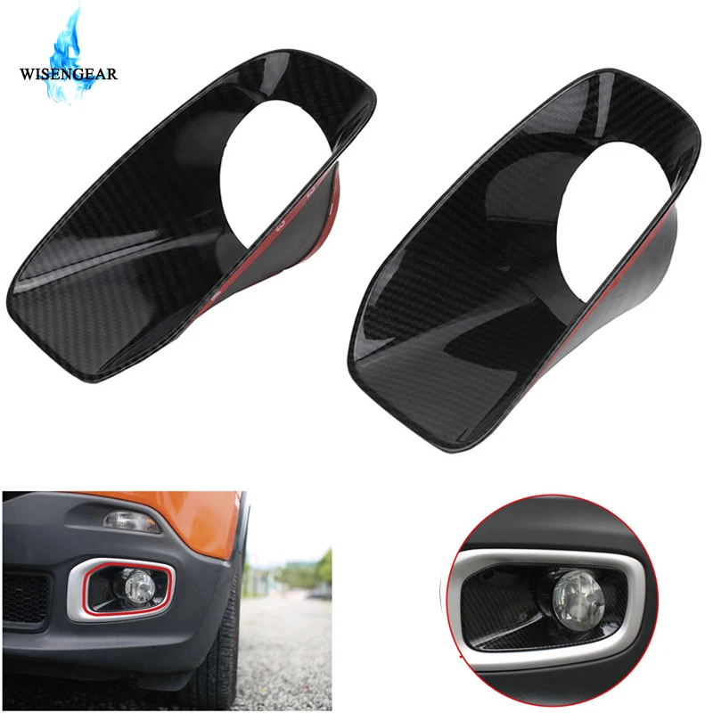 WISENGEAR для Jeep Renegade противотуманная фара Внутренняя Рамка рамка Крышка для Jeep Renegade- Углеродные черные автомобильные аксессуары/