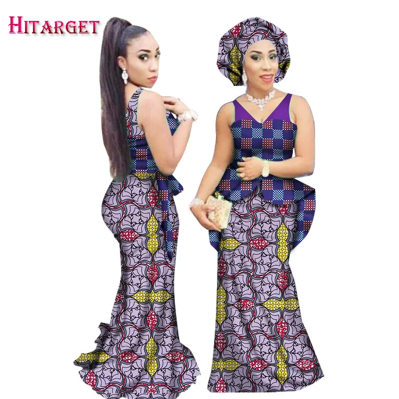 2018 Новые африканские платья для женщин Дашики воск печать батик сексуальное