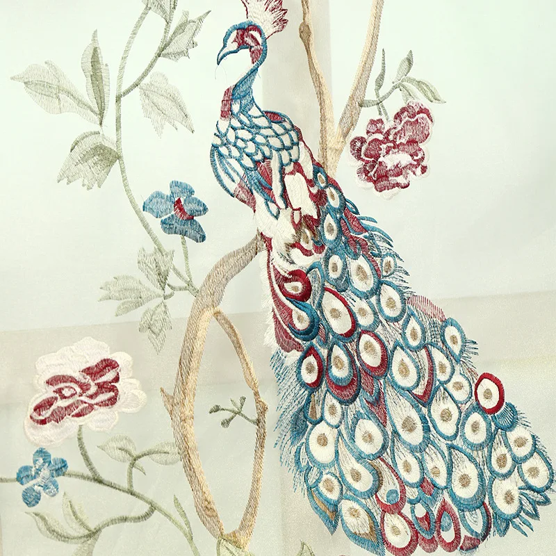 Фон для фотографий дерево и Павлин|luxury drapes|designer drapesbird curtains |