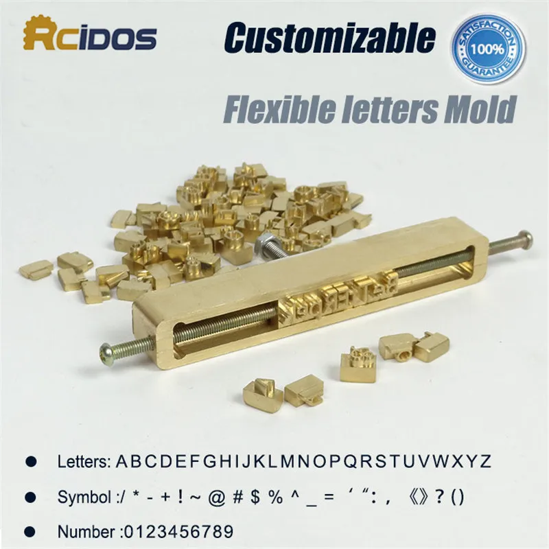 Letras flexibles de latón RCIDOS, molde de grabado CNC, troquel de estampado de lámina caliente, número, alfabeto, fuente de personalización de símbolos