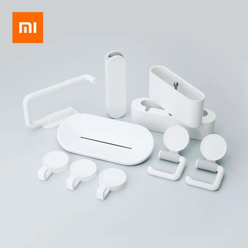 7 шт. Набор органайзеров Xiaomi Bothroom настенный набор мыльница сливная губка