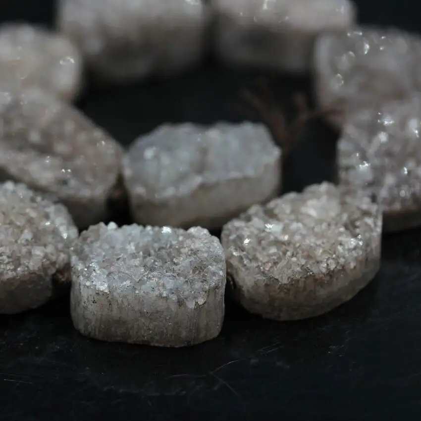 Бусины с овальной полкой Approx12Pcs/Strand Raw Brown Drusy Geode Freeform дымчатый необработанный