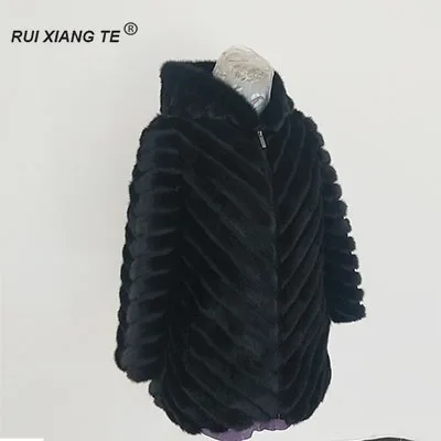 sleeves 50cm Жеская натуральная меховая шуба кусок норки с капюшоном пальто шуба длинный рукав для зими заказ можно RuiXiangTe - Цвет: sleeves 50cm