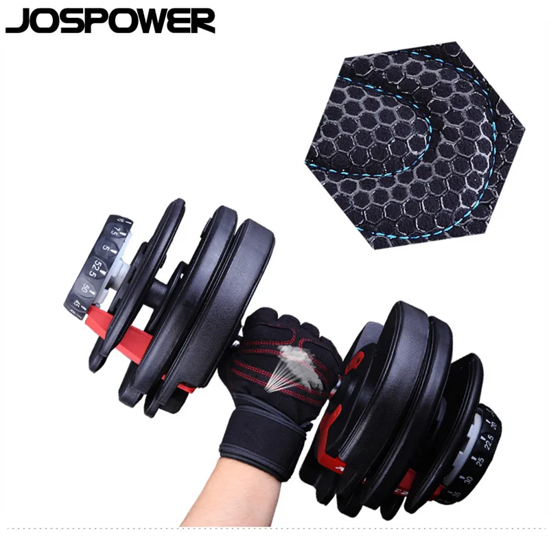 JOSPOWER летние перчатки с полупальцами спортивные для поддержки запястья Гантели