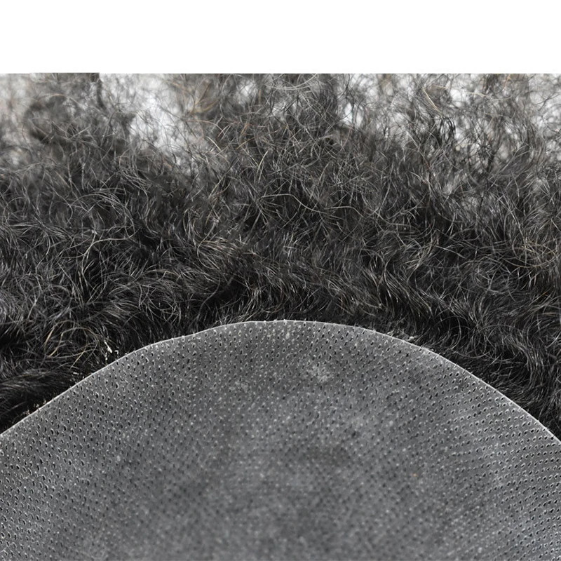 AddBeauty афро кудрявый парик тонкая кожа черный мужской индийский Реми замена волос