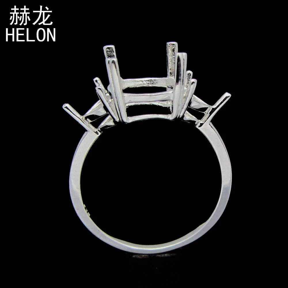 Oval Shape 8mmX10mm &amp Heart cut 5mm Semi Mount Ring Setting FREE SHIPPING Three Stone Sterling Silver 925 Engagement | Украшения и