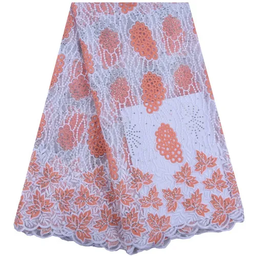 As Picture White African Lace Fabric For Parties Wedding Milk Silk Embroidered Lace Fabric High Quality Lace French Lace Fabric 1644 - Цвет: As Picture