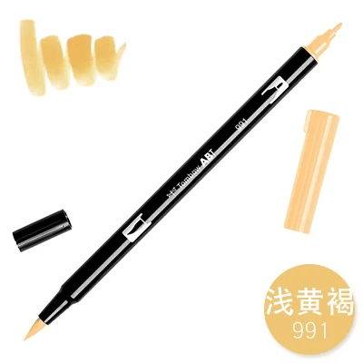 1 шт. TOMBOW AB-T Япония 96 цветов двойная головка художественная кисть ручка маркер Профессиональный водный маркер ручка для рисования - Цвет: 991