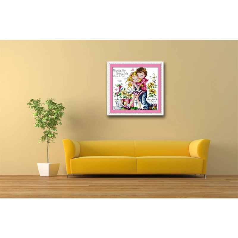 Спасибо за то что подарили мне вашу любовь мультяшный DMC крестиком 11CT 14CT наборы