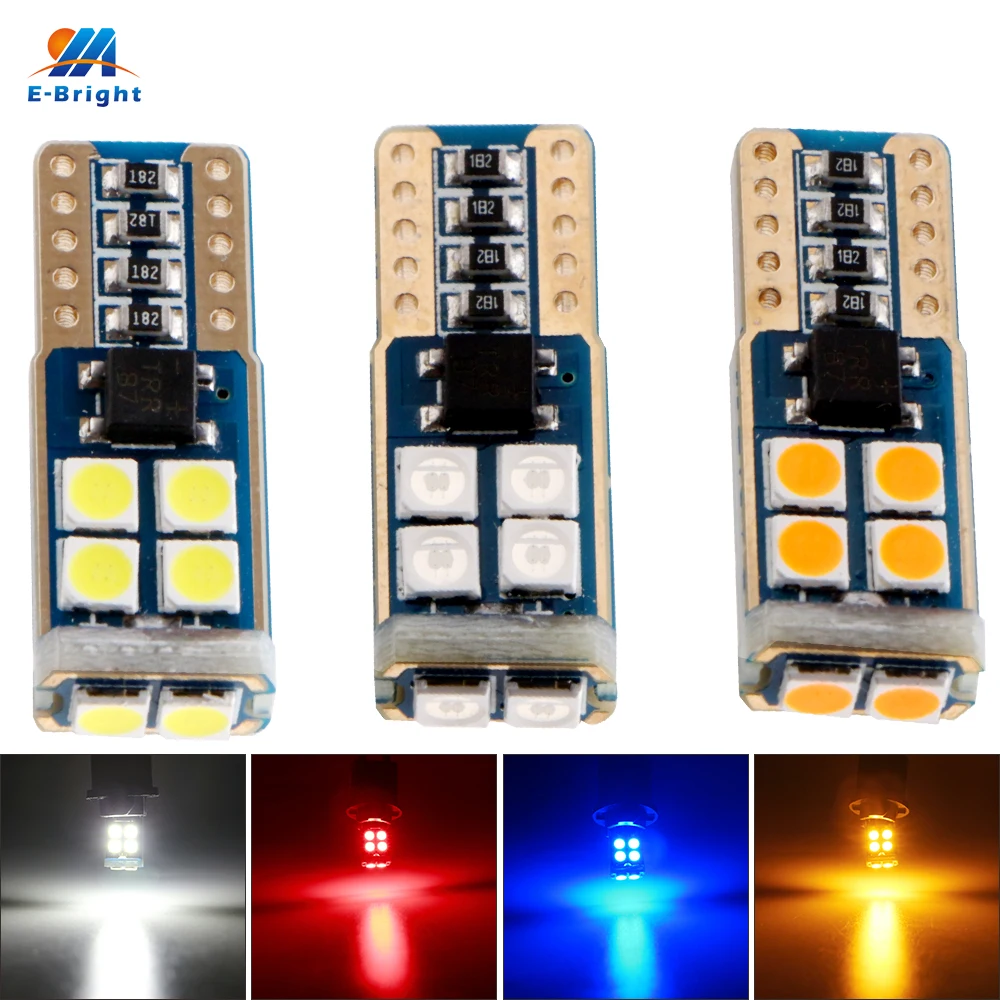 YM E-яркий из 2 предметов T10 3030 10 SMD светодиод Шина CAN свет без ошибок авто лампы AC/DC 12V автомобильный светильник s белого и желтого цвета красные, синие бесполярности
