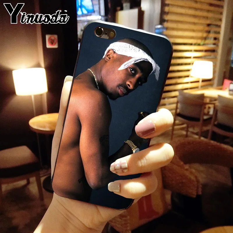 Умный чехол Yinuoda 2Pac Tupac черный силиконовый мягкий для iphone X XS MAX 5 6S SE 7 8 plus XR чехлы