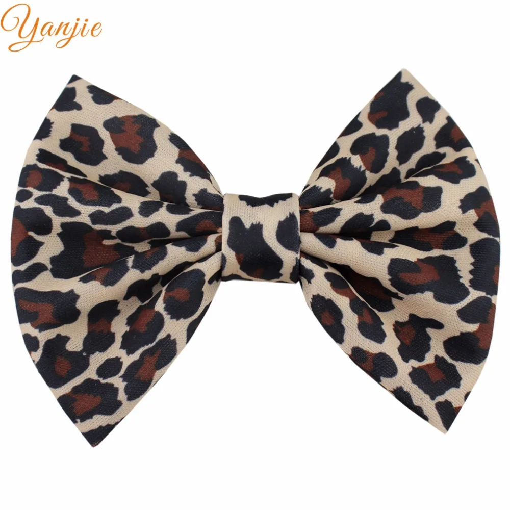 Заколка бант для волос с леопардовым принтом 8 шт./лот 5 дюймов лидер продаж