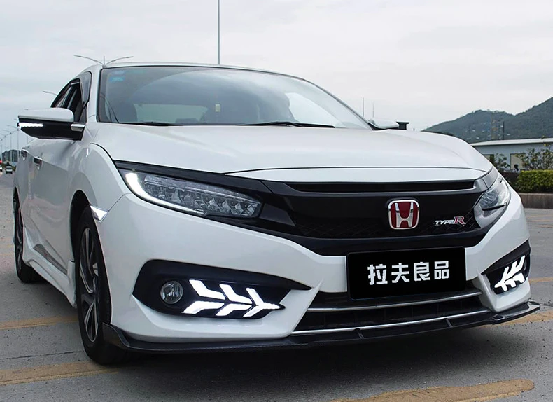 Новый стиль Светодиодный дневной светильник поворотники для Honda Civic 10th 2016 2017