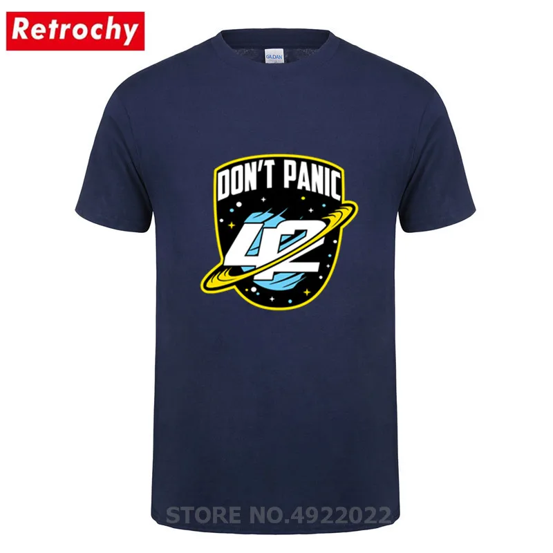 Retro Science Guide Tshirt The answer to everything 42 T shirt Men's dont panic sci-fi Hitchhiker To Galaxy T-shirt | Мужская одежда