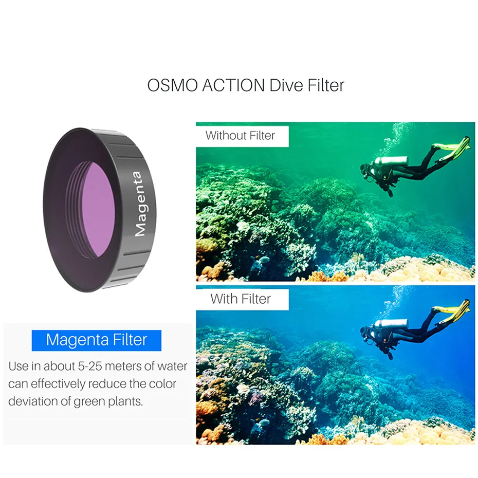 Набор фильтров для экшн камеры FOTOFLY Osmo Красный/пурпурный/розовый фильтры