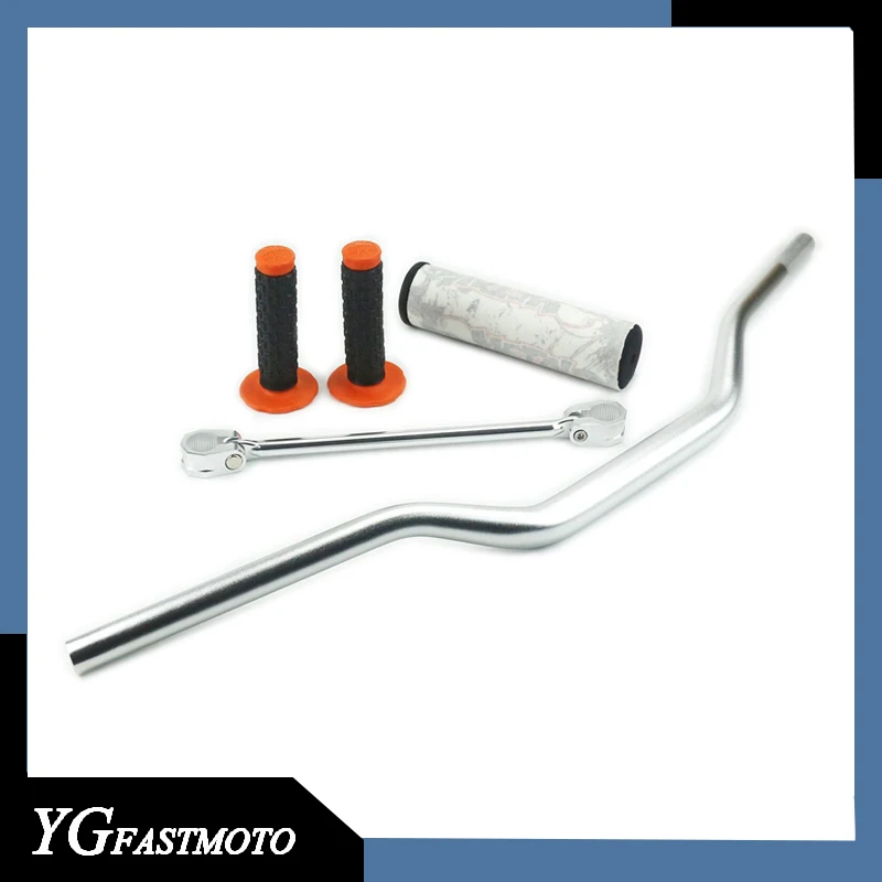 1 1/8 &quot28 мм жира Бары руль + ручки Бар Pad для CRF YZF WRF KXF KLX РМЗ Байк (серебро)|fat bar 28mm