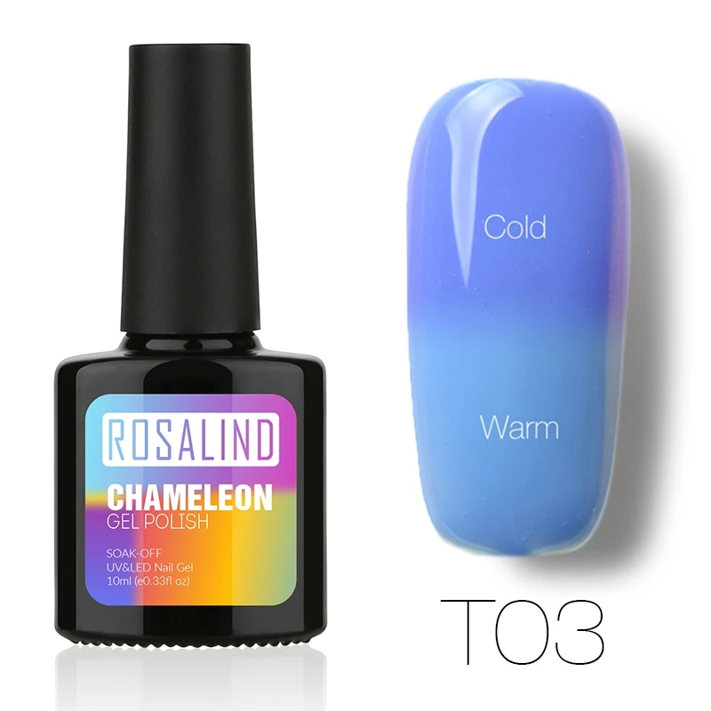 T03 ROSALIND гель 1 S P+ черная бутылка 10 мл хамелеон, изменяющийся от температуры T01-30 гель лак для ногтей Дизайн ногтей УФ светодиодный термогель - Цвет: T03