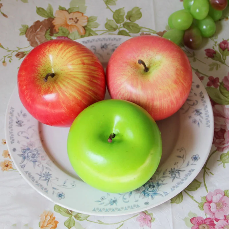 1 шт искусственное яблоко моделирование фрукты поддельные красное яблоко(Red Apple), зеленый Модель apple украшения Еда Подставки для фотографий домашнего декора